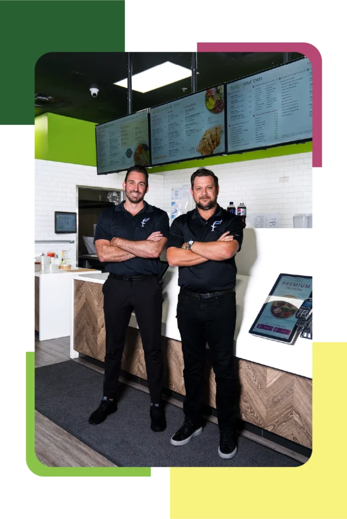 John Williams and Clay Donato inside a SoFresh restaurant